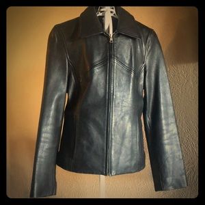 Black Leather Guess Jacket